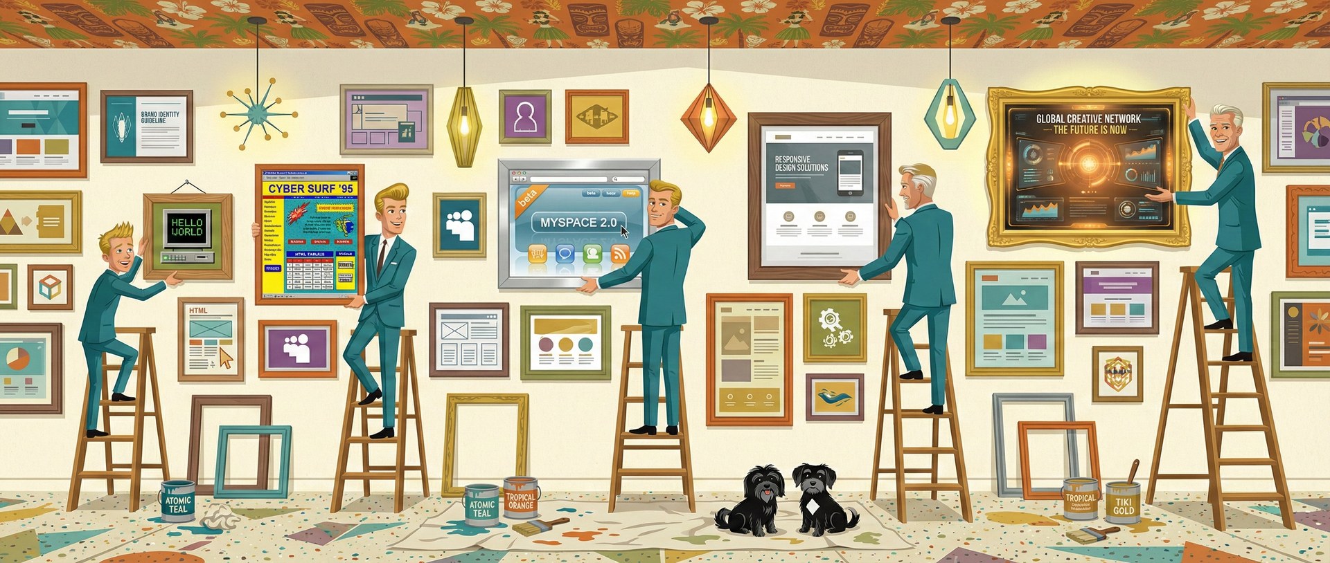 James through the years — from Hello World to AI, building websites on ladders