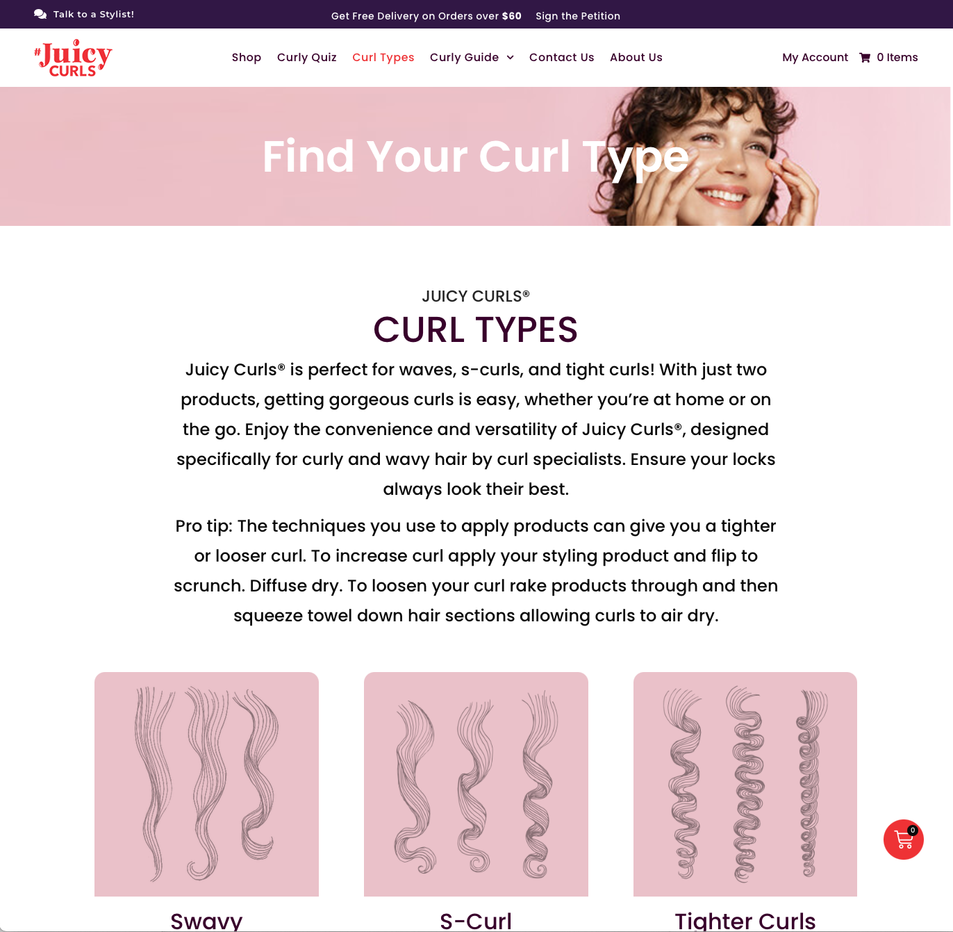 Juicy Curls curl type finder